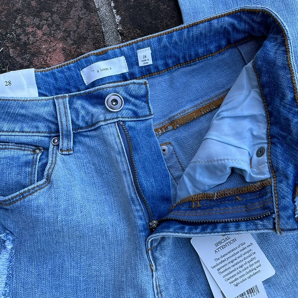 A loves A distressed high rise ankle skinny jeans NWT size 28 - Picture 4 of 6